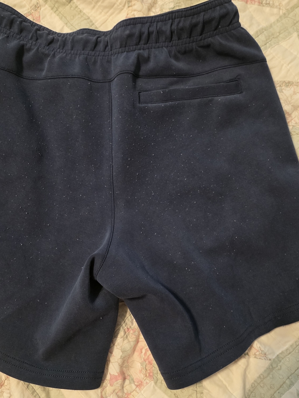 Men's Dark Blue Athletic Drawstring Shorts - Picture 3 of 3